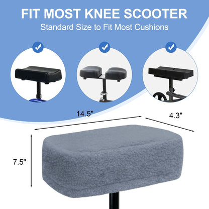 Knee Scooter Cushion Pad Cover for Adults - Comfortable Plush Soft Cushion for Knee Walkers (Black)
