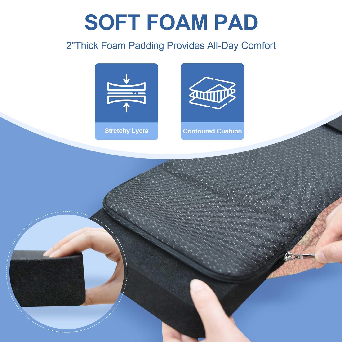 Knee Scooter Cushion Pad Cover for Adults - Comfortable Plush Soft Cushion for Knee Walkers (Black)