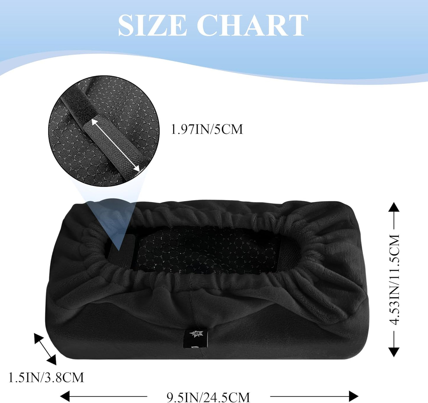 SPRING SEAON Office Chair Arm Covers - Soft Memory Foam Armrest Pads Short Plush 2 Pack (Black)