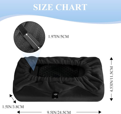 SPRING SEAON Office Chair Arm Covers - Soft Memory Foam Armrest Pads Short Plush 2 Pack (Black)