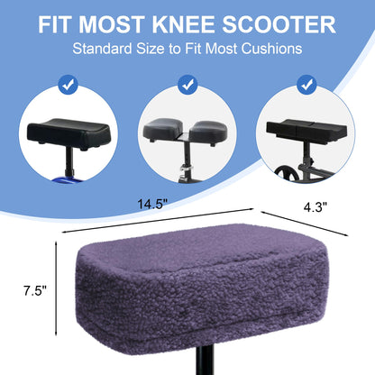 Knee Scooter Cushion Pad Cover for Adults - Comfortable Plush Soft Cushion for Knee Walkers (Black)
