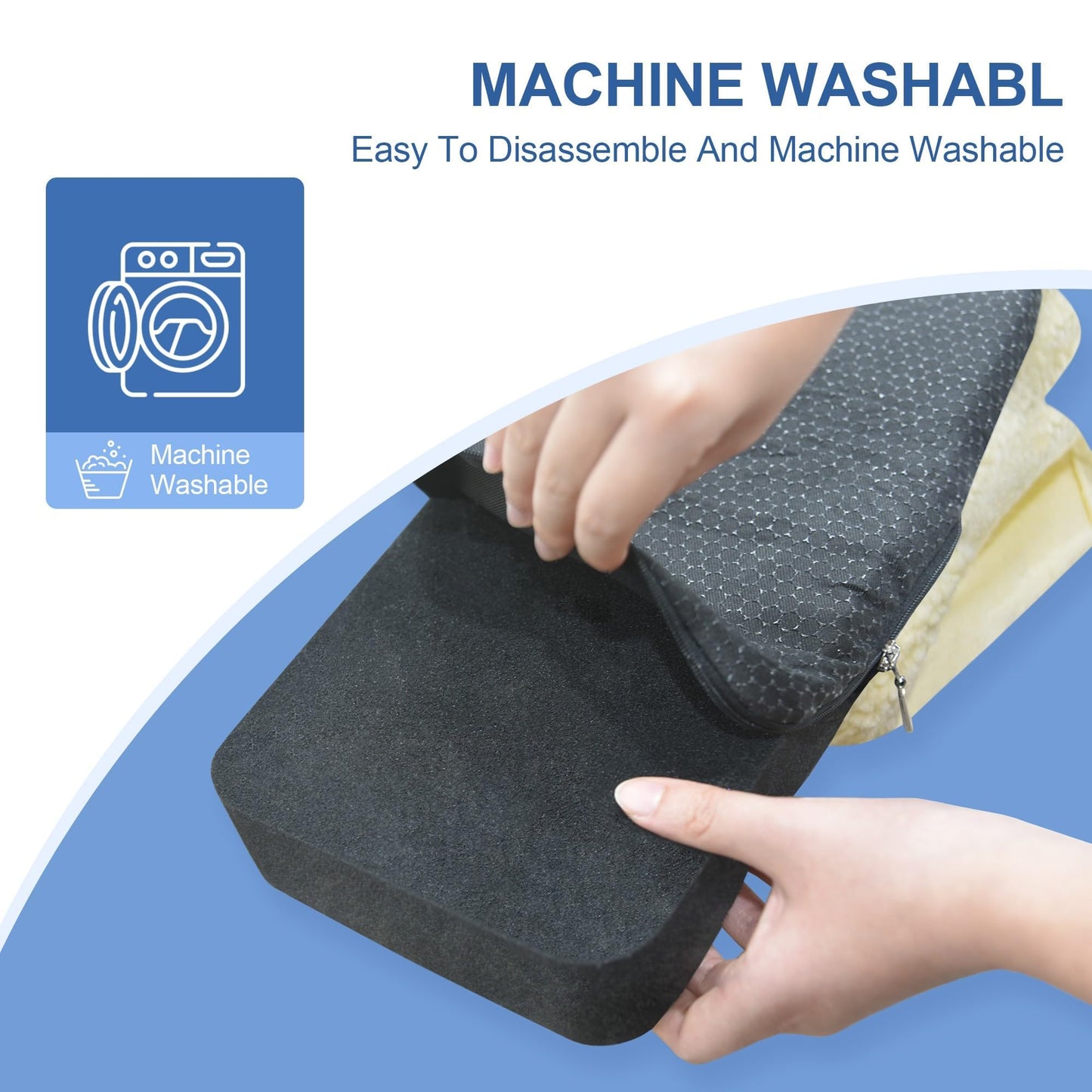 Knee Scooter Cushion Pad Cover for Adults - Comfortable Plush Soft Cushion for Knee Walkers (Black)