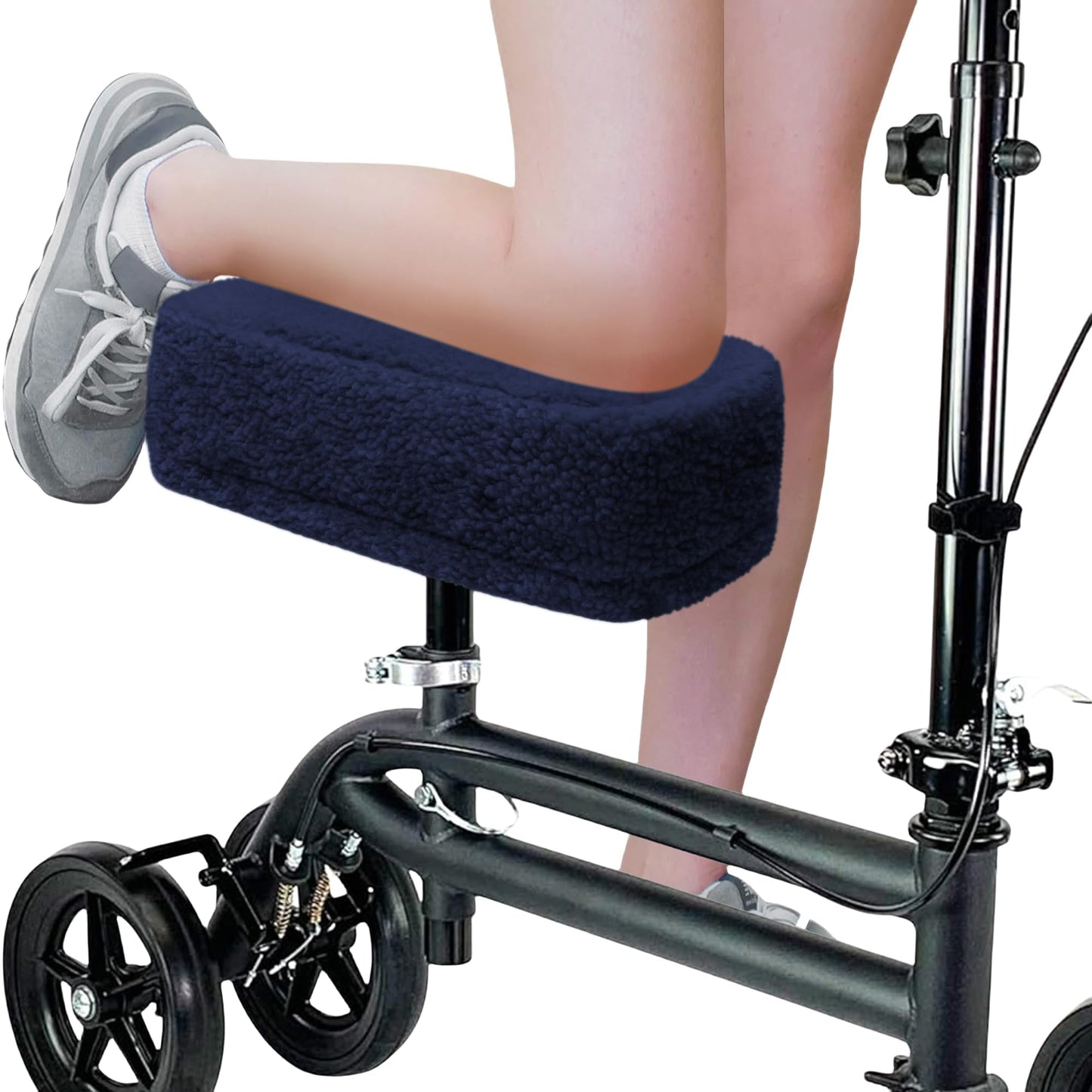 Knee Scooter Cushion Pad Cover for Adults - Comfortable Plush Soft Cushion for Knee Walkers (Black)