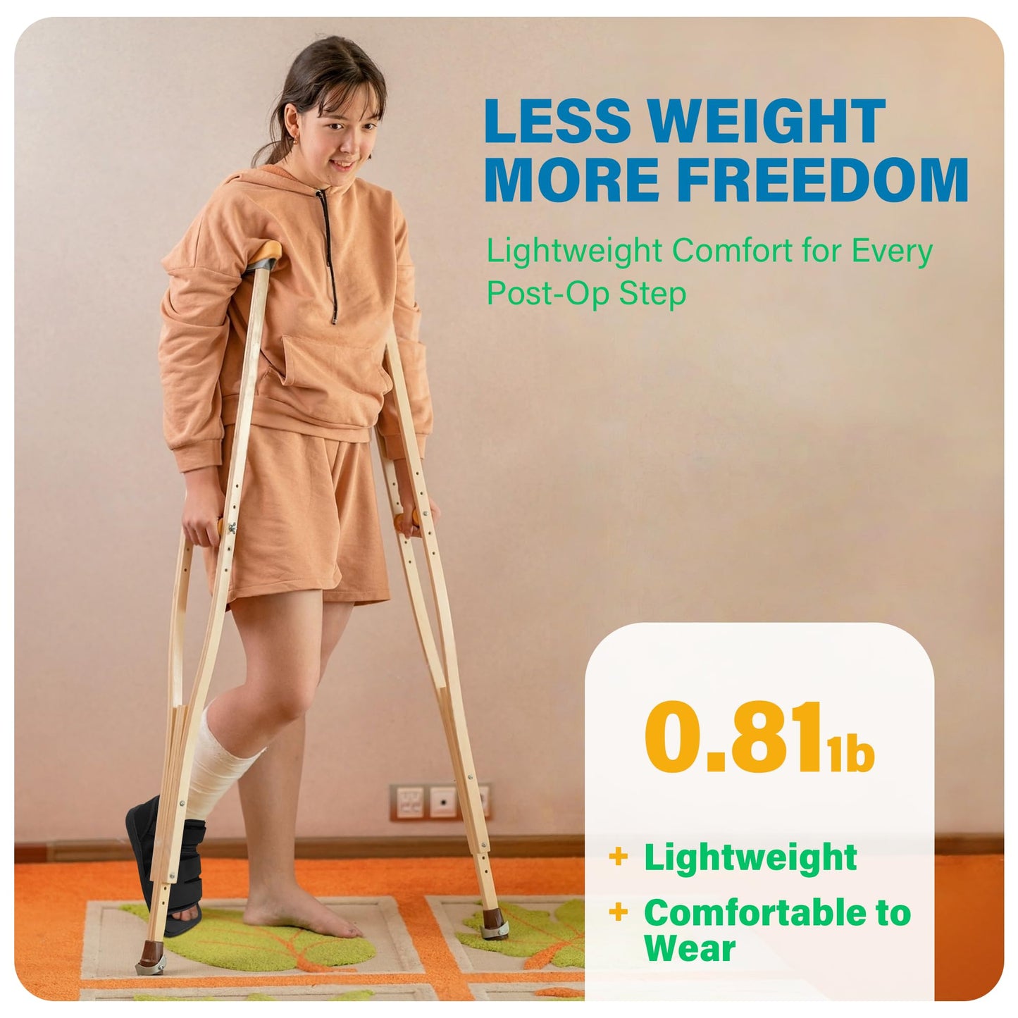 SPRING SEAON Lightweight Recovery Shoe with Reinforced Sole & Breathable Knit - 0.81 lb