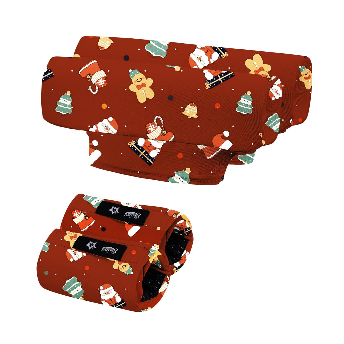 Red MAXS-Underarm Crutch Pad & Hand Grip Covers - Universal Padded Cushion Set