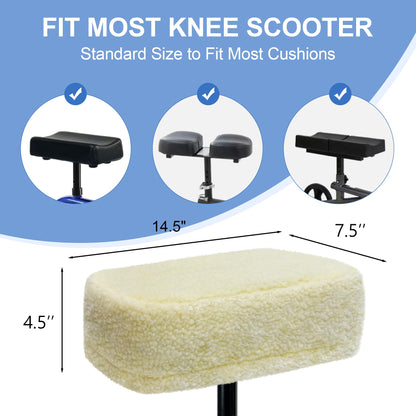 Knee Scooter Cushion Pad Cover for Adults - Comfortable Plush Soft Cushion for Knee Walkers (Black)