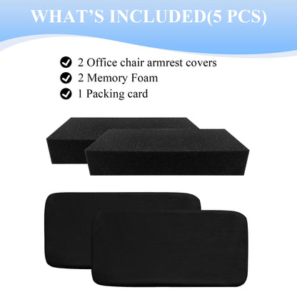 SPRING SEAON Office Chair Arm Covers - Soft Memory Foam Armrest Pads Short Plush 2 Pack (Light Blue)
