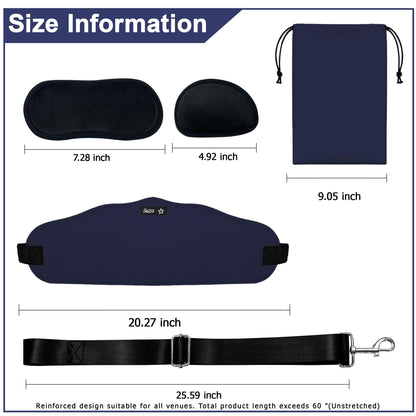 SPRING SEAON Adjustable Neck Hammock Neck Stretcher - Portable with 2 Pads for Home & Office (Navy Blue)