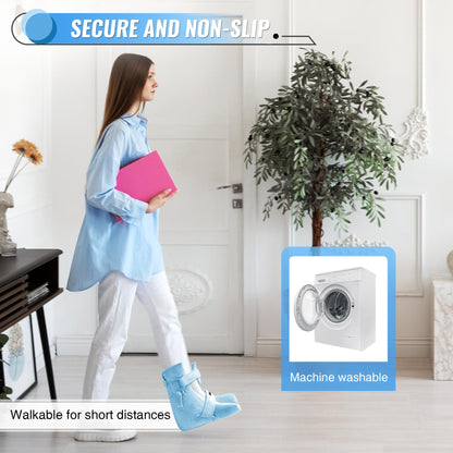 Heel Protectors with Hot/Cold Pack Pocket - Adjustable Plush Ankle Cushion (Pink)