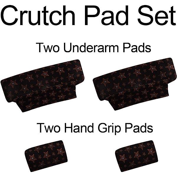 Universal Underarm Crutches Padded Crutch Pads with Hand Grips Padding Handle Covers Dark purple