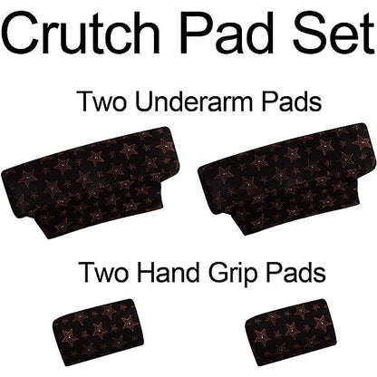 Universal Underarm Crutches Padded Crutch Pads with Hand Grips Padding Handle Covers Dark purple