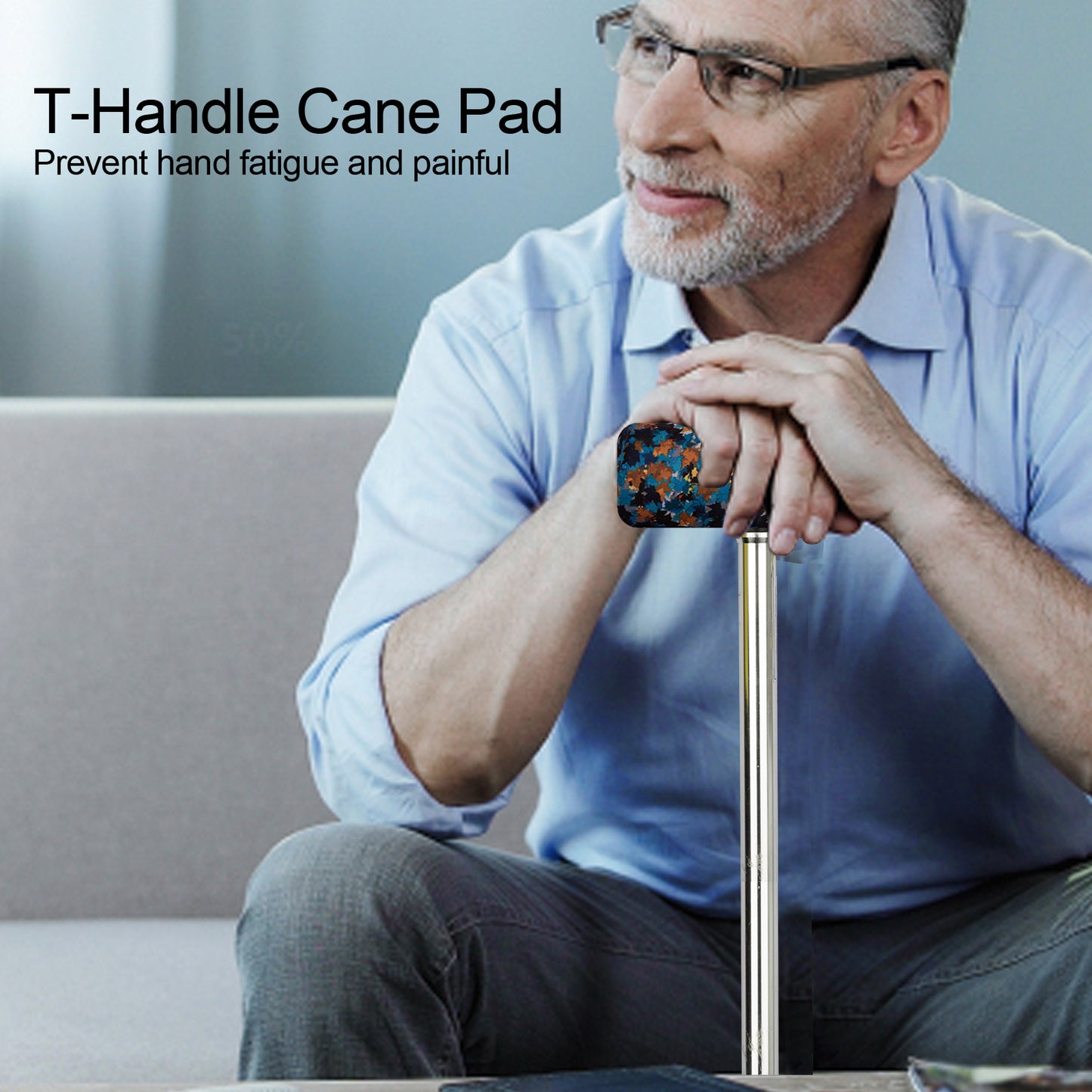 SpringSeaon Padded Cane Handle Covers - Universal Fit T-Handle Grip for Cane Stick