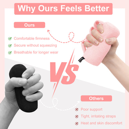 2-Pack Hand Contracture Cushions: Soft Palm Protectors & Finger Separators(pink)
