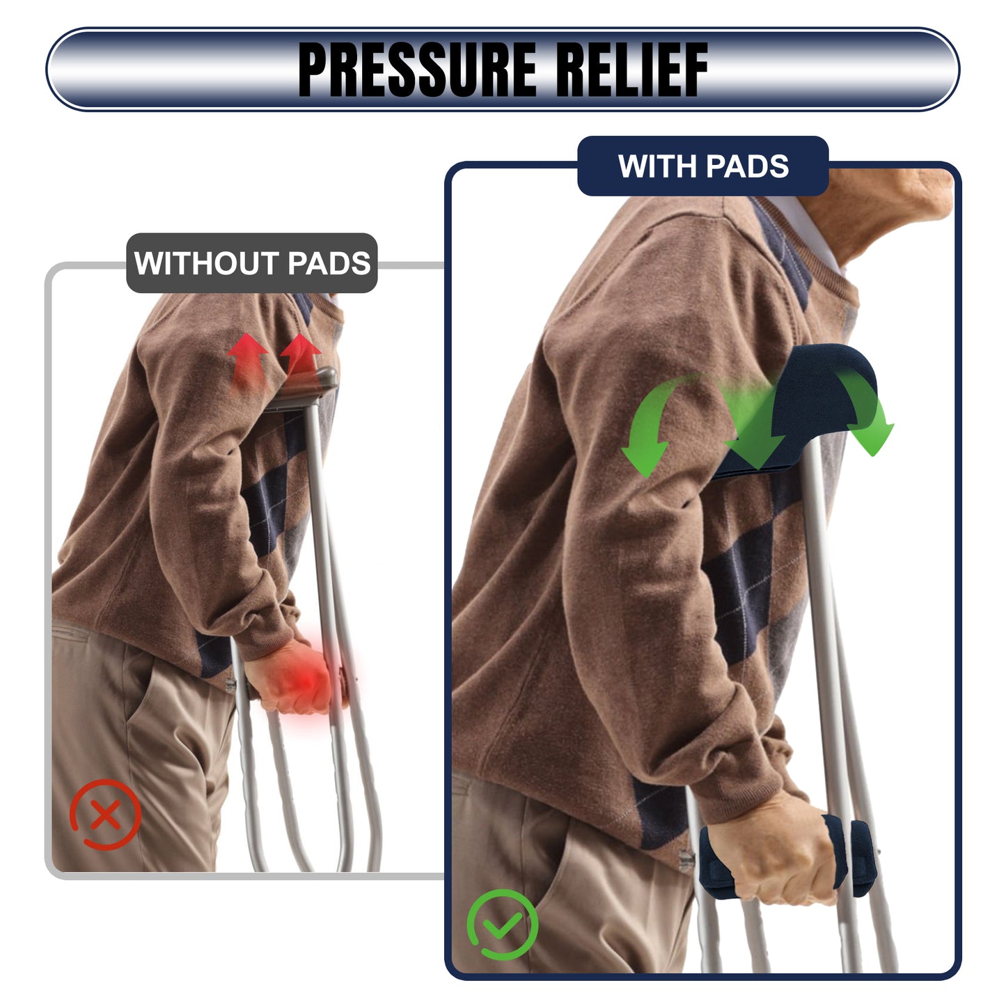 SPRING SEAON Universal Fleece Crutch Pads - Soft Underarm & Hand Grip Covers Set