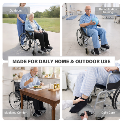 Wheelchair Footrest Covers, Soft Plush Foot Rest Pads with Non-Slip Backing, Fits Most Standard Wheelchairs(Grey)