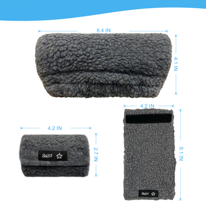 SPRING SEAON Gray Sherpa Crutch Pad & Hand‑Grip Covers Cushion for Crutches