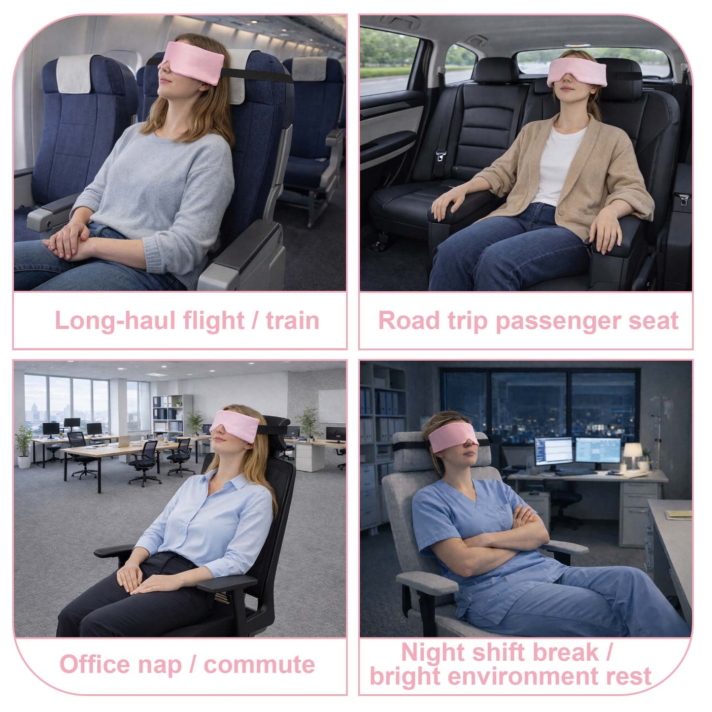 SPRING SEAON Adjustable Upright Sleep Mask & Head Support(pink)