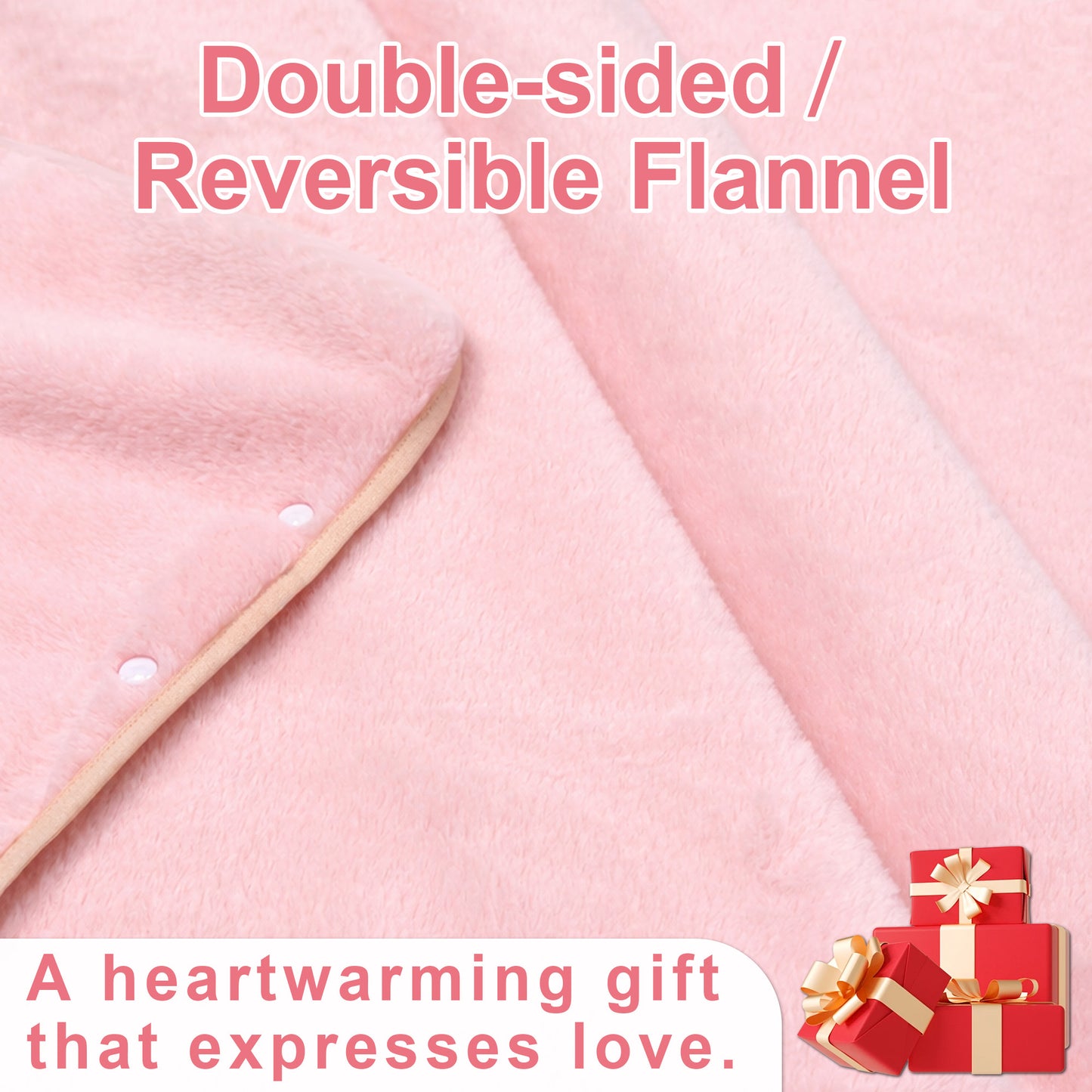 SPRING SEAON Wearable Wheelchair Blanket - Soft Fleece Shawl Poncho with Snaps Knee-Length