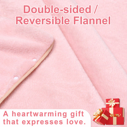 SPRING SEAON Wearable Wheelchair Blanket - Soft Fleece Shawl Poncho with Snaps Knee-Length