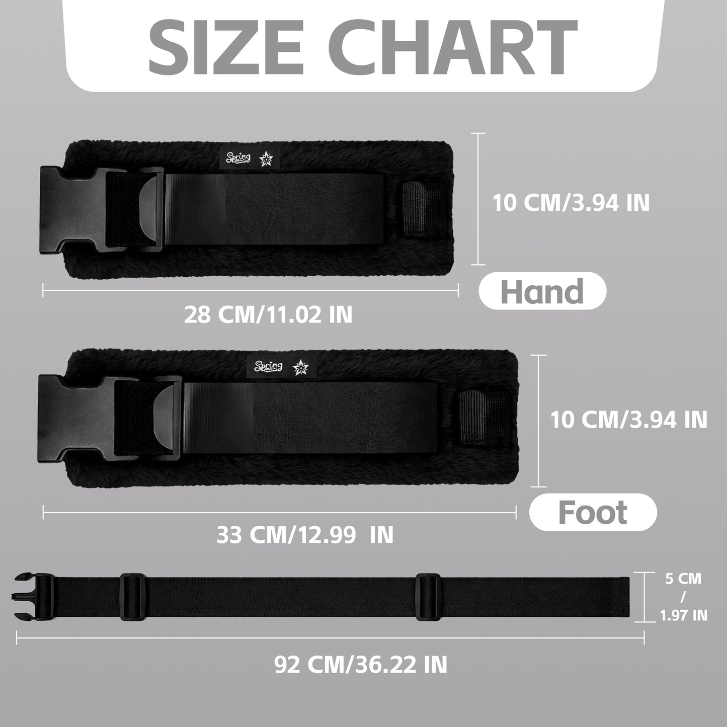 SPRING SEAON Bed Safety Straps (4 Pack) - Soft Padded Limb Holders with Quick-Release Buckles