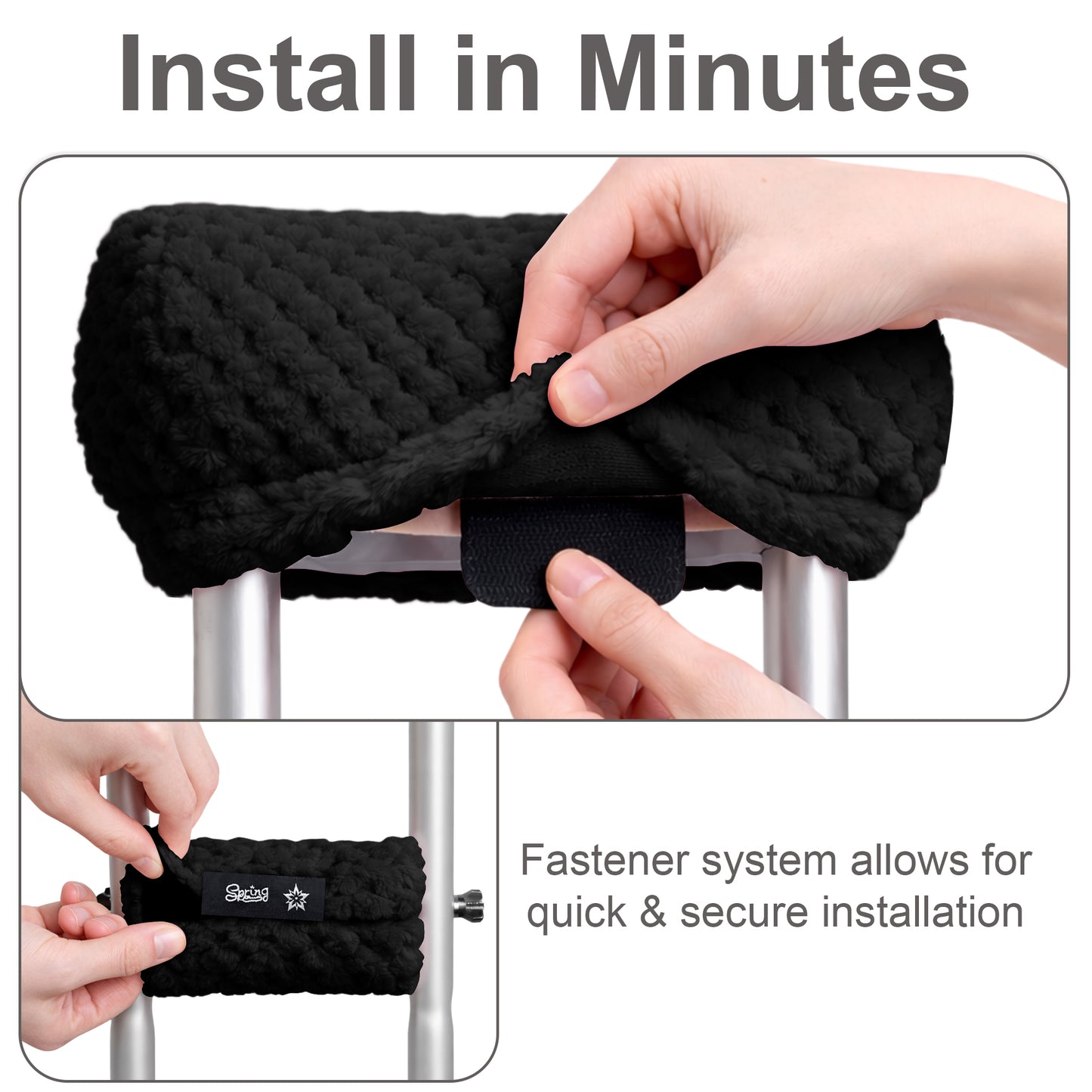 Crutch Pads and Hand Grips – Plush Soft Memory Foam Underarm Crutch Cushions
