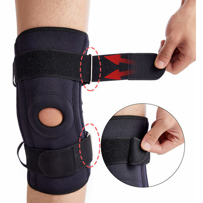 Hinged Knee Support with Dual Metal Side Stabilizers - Support for Running M-XL