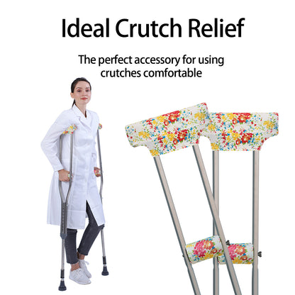 Universal Underarm Crutches Padded Crutch Pads with Hand Grips Padding Handle Covers