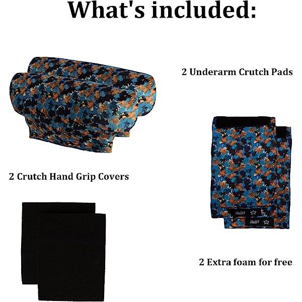 Underarm Crutch's Pad and Hand Grip Covers Universal Forearm Handle Padded Cushion Sets Accessories for Crutches (Maple leaf)
