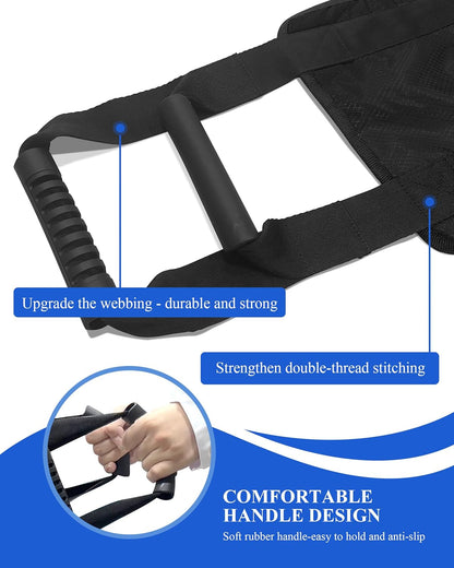 SPRING SEAON Transfer Sling - Essential Transfer Belt Lifting Strap with Mobility Aids for Seniors (Black)