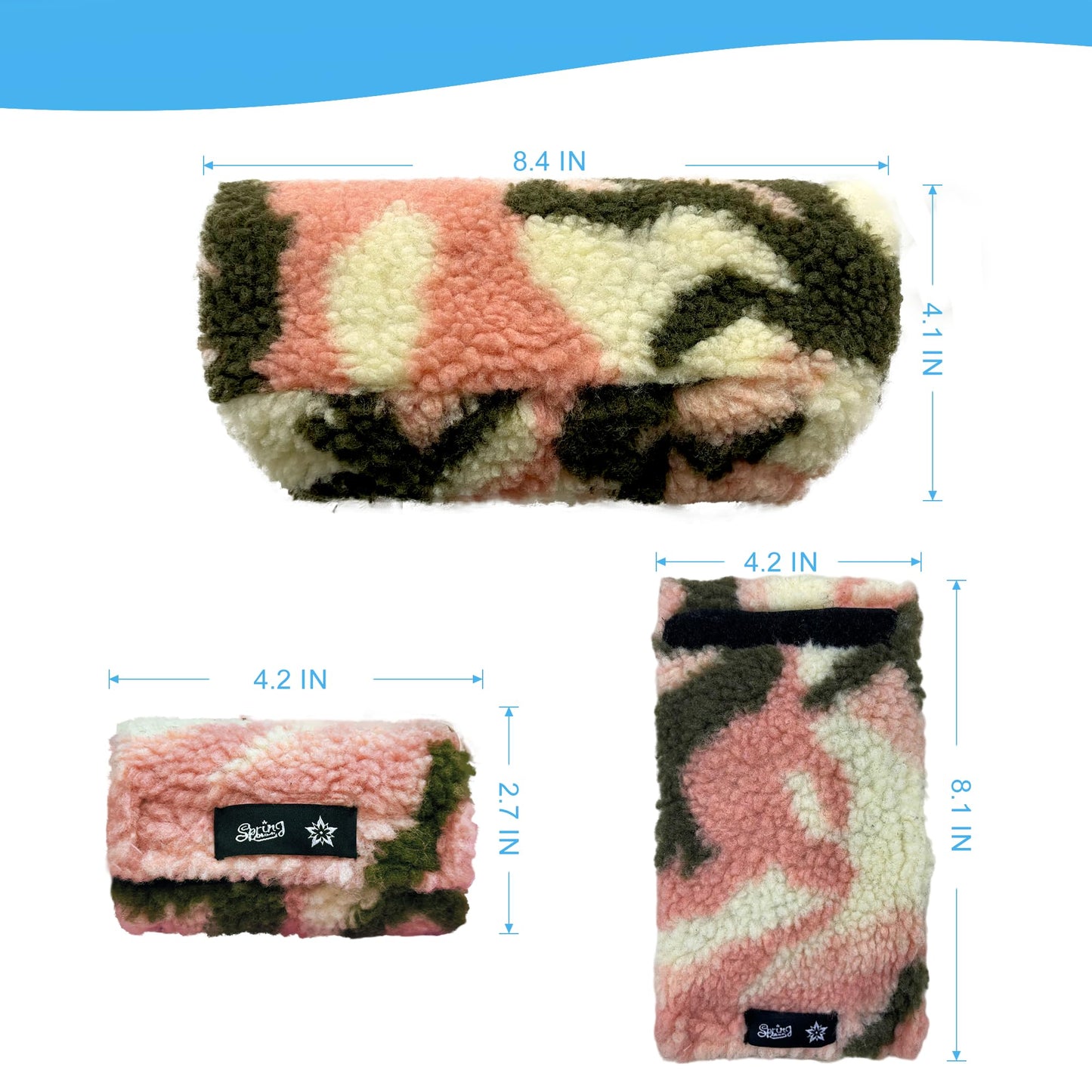 Pink Camo Sherpa Crutch Pad & Hand Grip Covers - Universal Fit Cushion (6-Piece Kit)