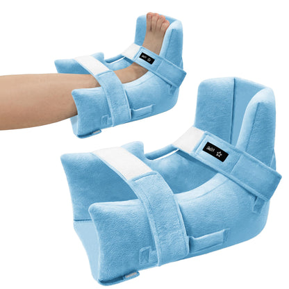 Heel Protectors with Hot/Cold Pack Pocket - Adjustable Plush Ankle Cushion (Pink)