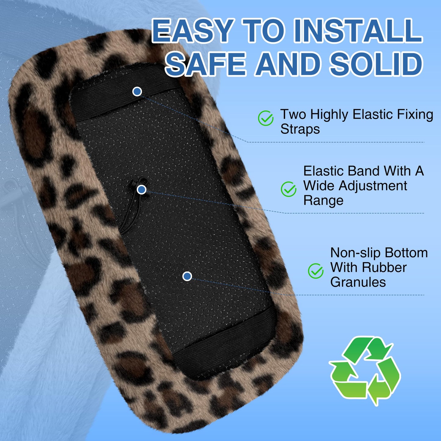 SPRING SEAON Knee Scooter Pad Cover - Soft Fluffy Plush Memory Foam 2 Inch Thick Universal Fit (Black)