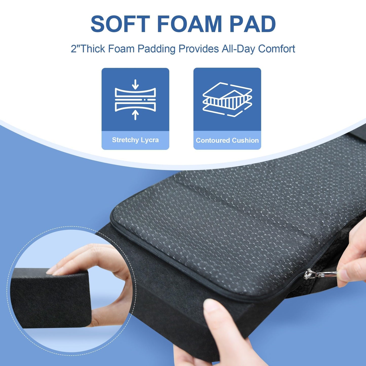 Knee Scooter Cushion Pad Cover for Adults - Comfortable Plush Soft Cushion for Knee Walkers (Black)