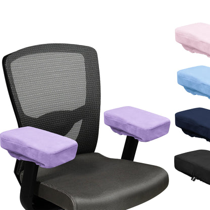 SPRING SEAON Office Chair Arm Covers - Soft Memory Foam Armrest Pads Short Plush 2 Pack (Light Blue)