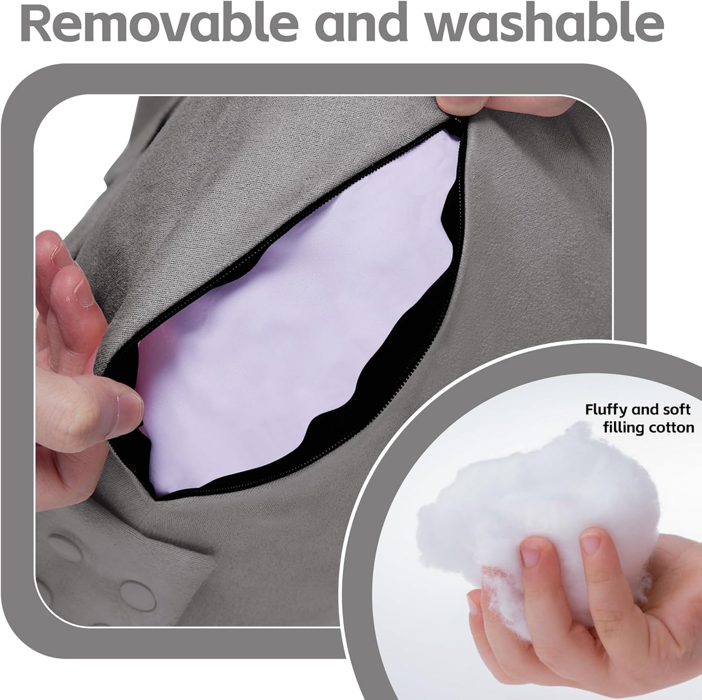 SPRING SEAON Shoulder Support Pillow with Pocket - Breathable Arm Support Cushion for Side Sleepers (Grey)