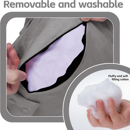 SPRING SEAON Shoulder Support Pillow with Pocket - Breathable Arm Support Cushion for Side Sleepers (Grey)