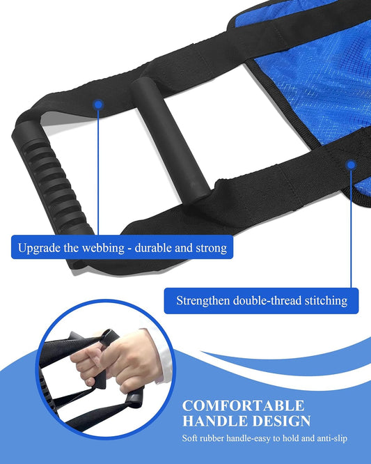 SPRING SEAON Transfer Sling - Essential Transfer Belt Lifting Strap with Mobility Aids for Seniors (Blue)
