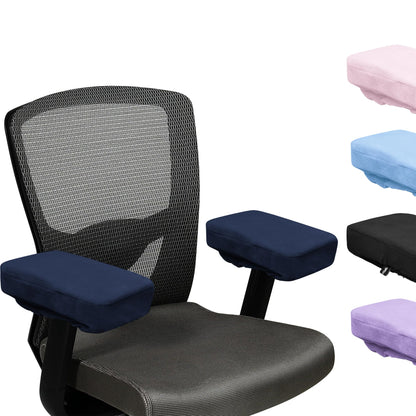 SPRING SEAON Office Chair Arm Covers - Soft Memory Foam Armrest Pads Short Plush 2 Pack (Light Blue)