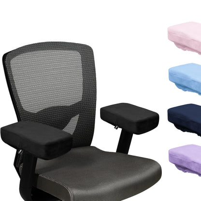 SPRING SEAON Office Chair Arm Covers - Soft Memory Foam Armrest Pads Short Plush 2 Pack (Light Blue)