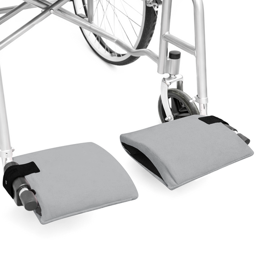 Wheelchair Footrest Covers, Soft Plush Foot Rest Pads with Non-Slip Backing, Fits Most Standard Wheelchairs(Grey)