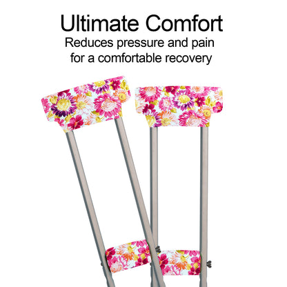 Universal Underarm Crutches Padded Crutch Pads with Hand Grips Padding Handle Covers Dark purple