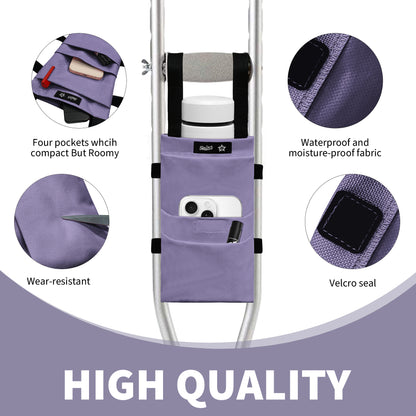 SpringSeaon Crutch Pads Set with Storage Bag Water-Resistant - Memory Foam Cushions for Crutches Accessories