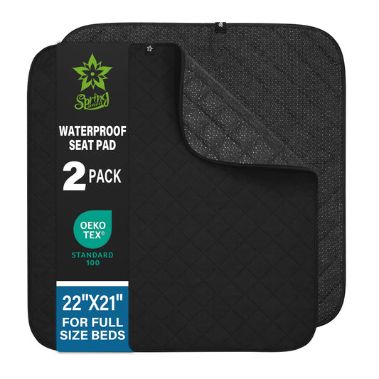 SPRING SEAON 2Pcs Waterproof Chair Pad 22" x 21", Washable Reusable Non-Slip Seat Cover