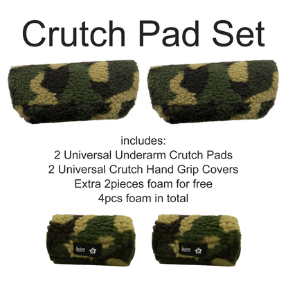 SPRING SEAON Green Camo Plush Crutch Pad Memory Foam Crutches Padding Cover