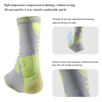 Ankle Braces (1 Pair) - Compression Sleeve with Pads for Sports, Running, Workout
