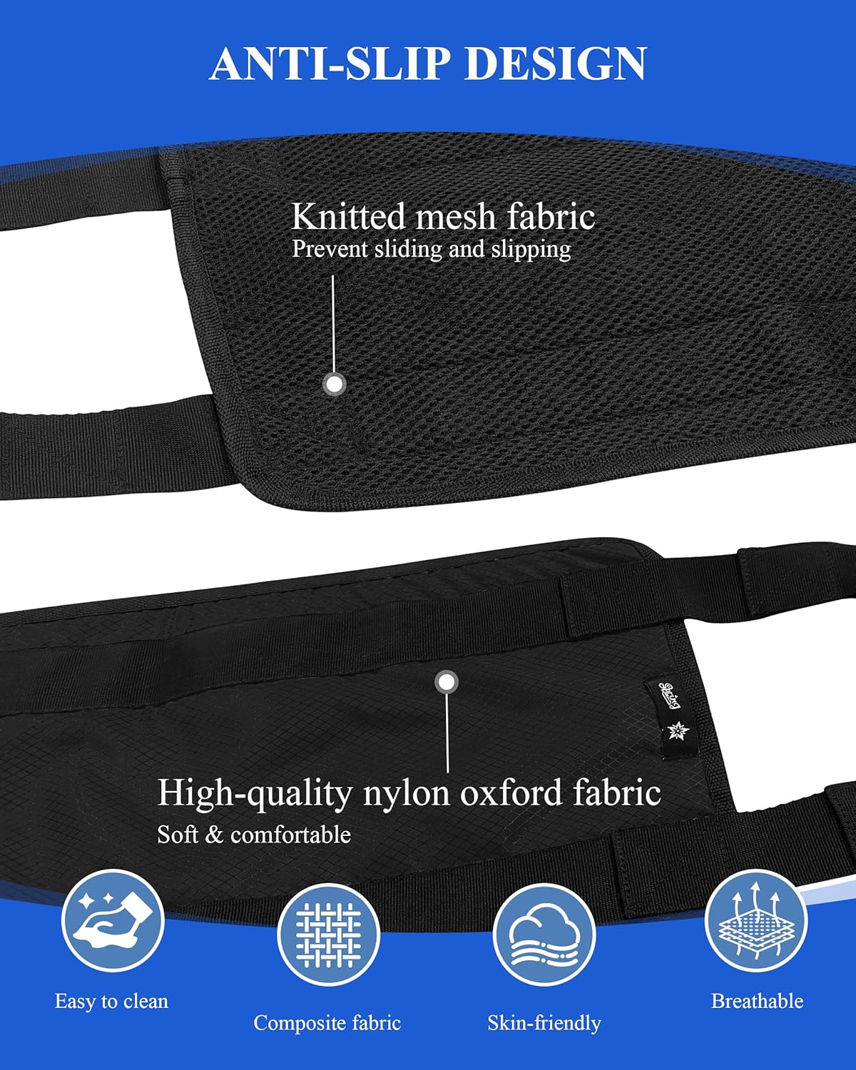 SPRING SEAON Transfer Sling - Essential Transfer Belt Lifting Strap with Mobility Aids for Seniors (Black)