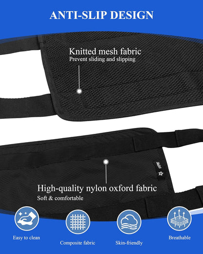 SPRING SEAON Transfer Sling - Essential Transfer Belt Lifting Strap with Mobility Aids for Seniors (Black)