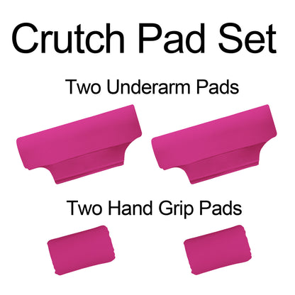 SpringSeaon Black Universal Underarm Crutch Pads & Hand Grips (Set of 4) - Breathable & Anti-Slip