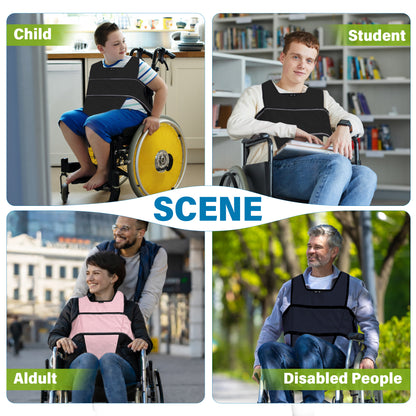 SPRING SEAON Adjustable Safety Harness for Elderly Wheelchair & Chair Care (Dark Blue)