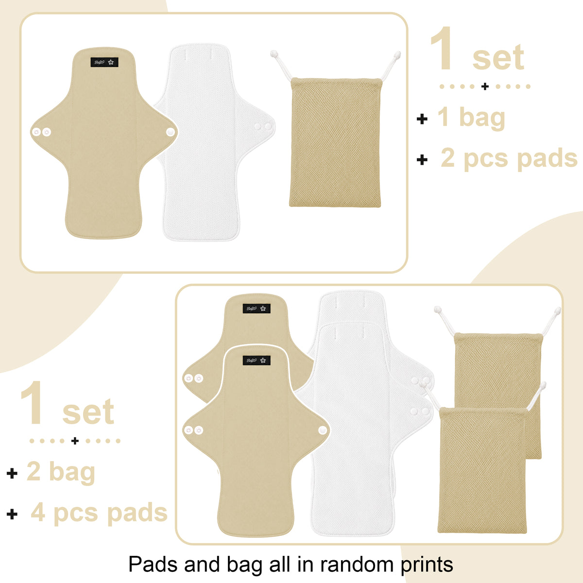 Color-​SPRING SEAON 2 PCS Reusable Menstrual Pads - SpringSeaon